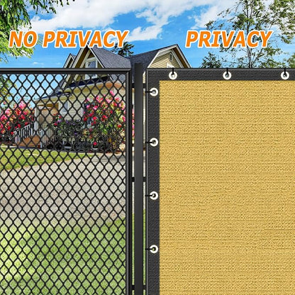 KANAGAWA Heavy Duty Privacy Screen Fence, 6ft x 25ft, 175 GSM, HDPE, Sand, Outdoor Decorative Fences