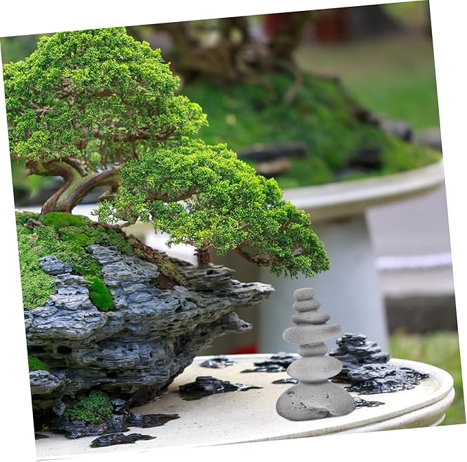 GANAZONO Garden Cairn Landscape Rockery Zen Stacked Stones Bonsai Landscaping Stone Mini Stone Statue Decor