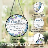 Nana Gifts Suncatchers Stained Glass Window Hanging, Nana Gifts for Mother's Day from Grandkids Sun Catchers Indoor Window, Best Grandma Gift, 7.9x7.9in