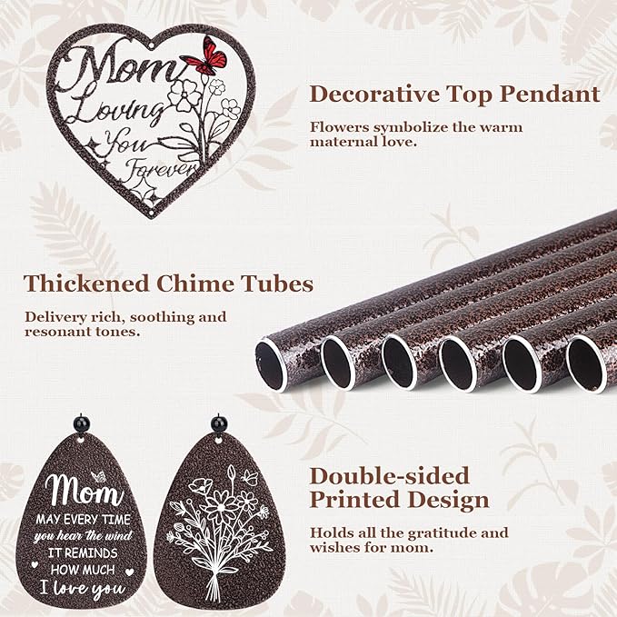 YHmall Gifts for Mom, 36'' Wind Chimes for Outside, Sympathy Mothers Day Mom Birthday Gifts for Mother in Law from Daughter Son, Large Memorial Windchimes Outdoors for Home Decor
