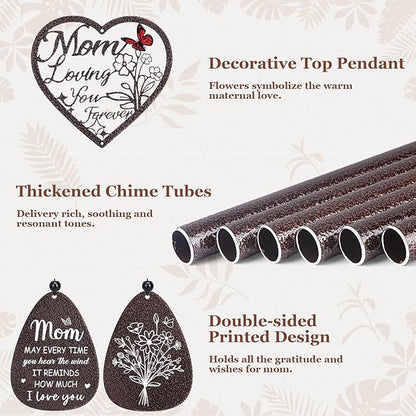 YHmall Gifts for Mom, 36'' Wind Chimes for Outside, Sympathy Mothers Day Mom Birthday Gifts for Mother in Law from Daughter Son, Large Memorial Windchimes Outdoors for Home Decor