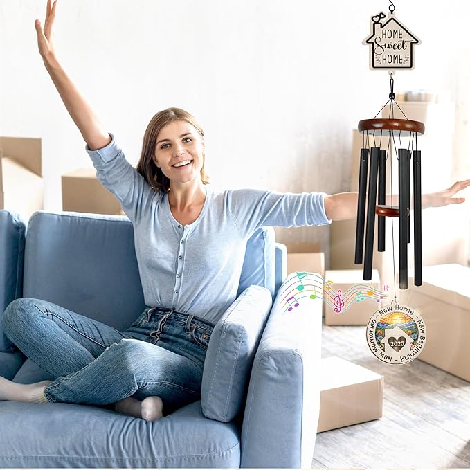 FLAGWIX House Warming Gifts New Home - Large Outdoor Wind Chimes for Outside 32 in - Windchimes Outdoors for Home Decor, Housewarming New Home Gift, New Home Gift Ideas, Wind Chime for Garden Decor