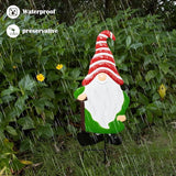 Metal Yard Signs Decor for Rust Prevention, Yard Stakes with Gnomes for Outside Garden Yard Lawn Porch Holiday Party(Red)