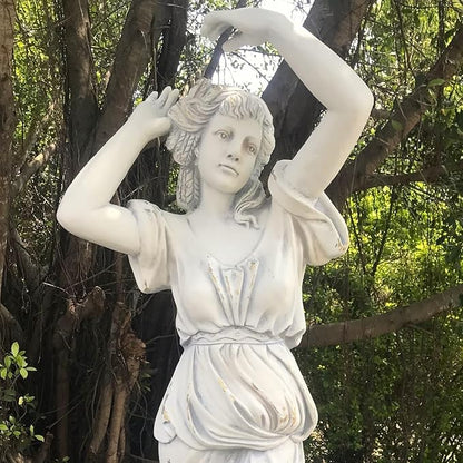 Zaer Ltd. 65" Tall Graceful Magnesium Angel Statue in Antique Grey Distressed Finish Antique Classical Design (Farrah)