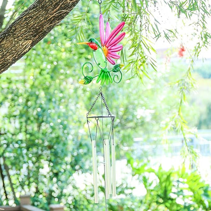 Taman Wind Chime for Outside - Hummingbird Wind Chimes for Outside Aluminum Tubes Decorative Memorial Gift, for Home, Outdoor, Yard, Patio,Garden Decor