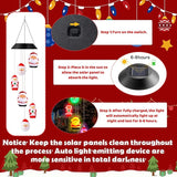 GlikCeil Christmas Solar Wind Chimes 27.5inch Christmas Decorations Outside Waterproof Hanging LED for Yard, Porch, Patio, Party, Color Changing Lights