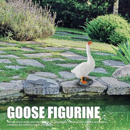 Garden Statues Goose Figurine Farm Animal Sculpture Lifelike Outdoor Statue for Pond Garden Decor Unique Design with Vibrant Colors Yard Ornaments Decor