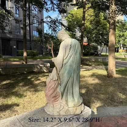 Holy Family Garden Statue Outdoor Sculpture H29inch Patio Yard Decorative Figurine Indoor Entryway Hallway Decoration