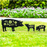 Pig Metal Decorative Garden Stakes Pig Gifts for Women Men Mom Birthday Gifts Silhouette Statues for Garden Decor, Yard Art, Patio, Outside, Lawn Ornaments, Outdoor Decorations