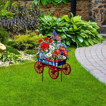 Briarwood Lane Patriotic Wagon Metal Art