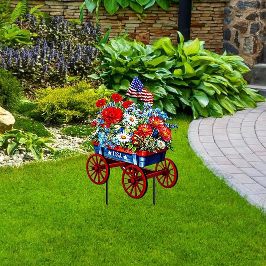 Briarwood Lane Patriotic Wagon Metal Art