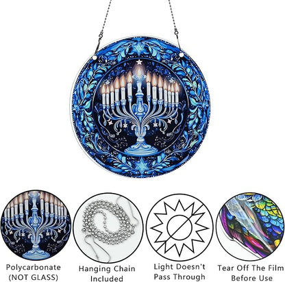 Hanukkah Ornaments Colorful Window Hanging Decorations Home Wall Decor for Indoor Outdoor