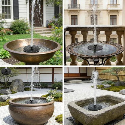 Solar Bird Bath Fountain, Free Standing Floating Solar Powered Water Fountain Pump for Bird Bath, Garden, Pond, Pool, Outdoor