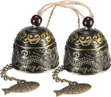 Chuangdi 2 Pcs Fengshui Bell Vintage Dragon Bell Fengshui Wind Chimes Good Luck Hanging Supplies for Home Garden Good Luck Blessing Patio Yard Indoor Outdoor Front Door Decorations(Dragon)