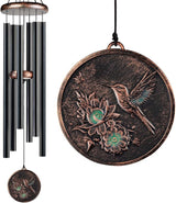 Large Wind Chimes for Outside, 48" Vintage Hummingbird Deep Tone Wind Chime Outdoor Clearance with Heavy Tubes, Patio Porch Balcony Decoration, Garden Hanging Decor Gifts for Women Men