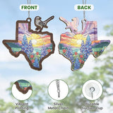 FLAGWIX Texas Suncatchers Decorations - Double Layered Window Suncatcher Hanging Ornament 8 in - Texas Western Gifts for Women Men, Mockingbird Sun Catchers Indoor Garden Decor, Gifts for Texans