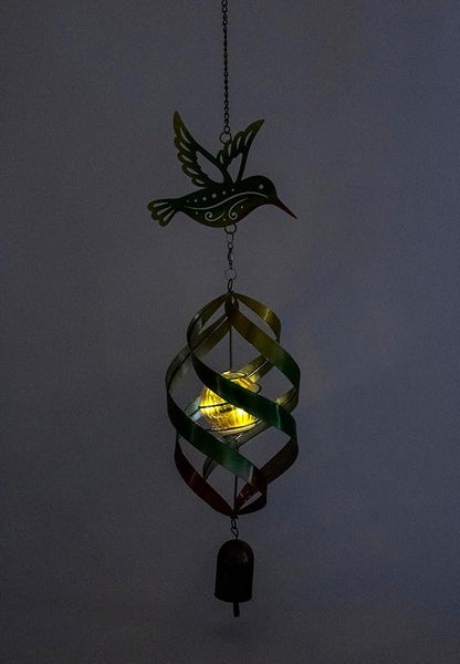 Hummingbird Windweaver Solar Hanging Spinner