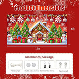 HOMETITUTE Christmas Garage Door Banner 13x6ft Gingerbread House Snowman Candy Cane Holiday Backdrop Winter Scene Porch Entryway Wall Hanging Indoor Outdoor Seasonal Decorations