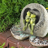 Garden Sulpture Frog Lover Statue Cute Frog Decor for Outside, Gift of Garden Statues and Figurines Outdoors,7.09 Inch