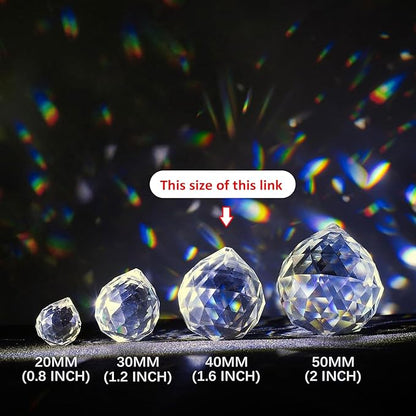 HDCRYSTALGIFTS 4 Pack 40MM Clear Crystal Prism Ball Suncatchers Rainbow Pendants Maker, Hanging Crystals Chandelier Prisms for Windows Home Decoration