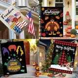 Seasonal Garden Flags Set of 12 Double Sided 28 x 40 Inch Yard Flags, Large House Flags for Outside, Fall Winter Halloween Christmas Outdoor Flags, Holiday Garden Flags for All Seasons