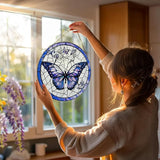 Stained Glass Window Hanging, 8 Inch Purple Butterfly Stained Glass Suncatcher, Butterfly Light Catcher, Window Hanging Decor, Gifts for Mother's Day, Christmas, Birthday, Gifts for Women Mom Grandma