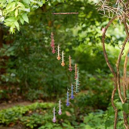 Red Carpet Studios Windchimes Spiral Wind Chime, 32" Long, Rainbow Teardrop