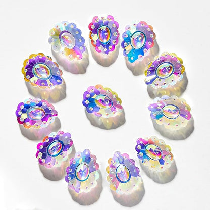 HDCRYSTALGIFTS 12pcs Crystal Prisms Suncatcher for Window Rainbow Maker Chandelier Crystals Hanging Sun Catchers Indoor Outdoor Home Garden Valentines Day Wedding Decoration, 50mm