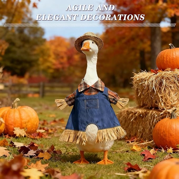 Independence Day Style Cute Outfit for 23-Inch Cement Goose – Outdoor Garden Yard Porch Decor