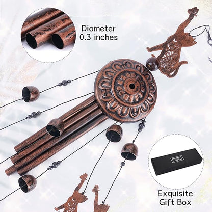 Cat Gift Wind Chimes for Outside, Pet Metal Windchimes Cat Lover Gift for Women Men, Sympathy Memorial Gifts for Garden Decor Outdoor Memorial Housewarming Birthday Festival Gifts Front Yard Decor