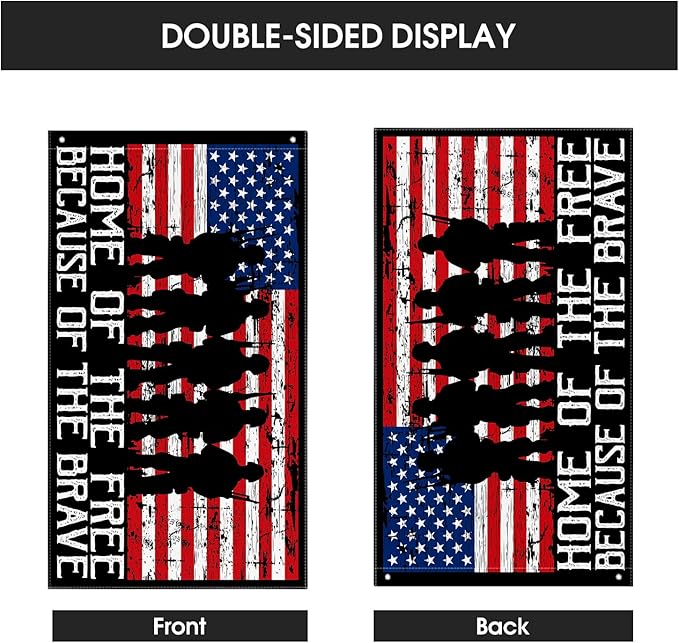AVOIN colorlife Memorial Day Patriotic House Flag 3x5 FT Double Sided, Veteran USA flag 4th of July Independence Day Large Banner Yard Outdoor Flag
