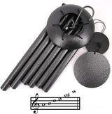 Sympathy Memorial Wind Chimes, 36' with 6 Metal Tubes, Outdoor Deep Tone for Garden, Christmas Hanging Decor - Black Grey