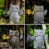 Solar Garden Statue Owl Figurine，Outdoor Garden Decor with Solar LED Lights for Patio,Balcony,Yard, Lawn-Unique Holiday Gifts for Women, Mom