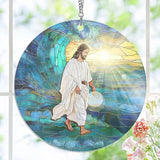 AXIARA Christian Gifts for Women Men Faith - Window Suncatcher Hanging Decorations 8 Inch - Inspirational Catholic Religious Spiritual Gifts for Mom, Glass Art Home Decor