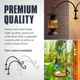 Monarch Abode Plant Hangers – Wall Mount Plant Hooks for Hanging Baskets, 14 Inch Metal Black Fence Wall Plants Hanger for Outdoor Indoor, Flower Pot, Bird Feeder, Wind Chime Bracket, 2 Pack
