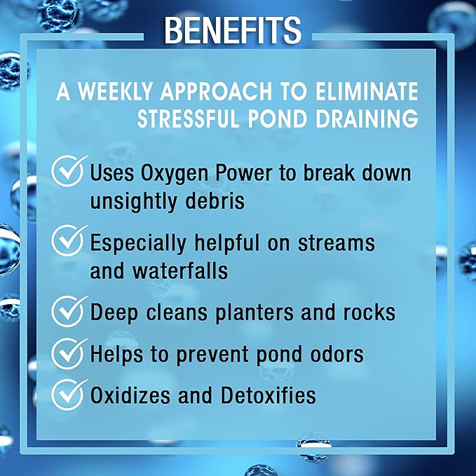 MICROBE-LIFT OPCSM Oxy Pond Cleaner Treatment for Ponds, Fountains, and Water Gardens, Deep Cleans Light to Heavy Debris on Rocks, Waterfalls, and Planters, 2 Pounds
