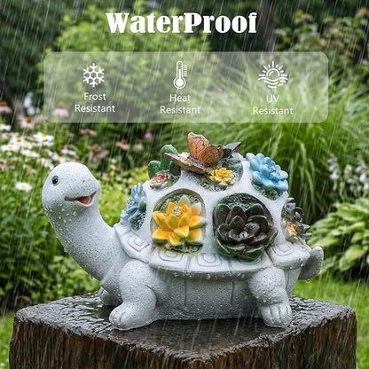 Turtle Statues Solar Garden Decor, Ideal Gifts for Mom, Mom Birthday Gifts, Turtle Statues Garden Statues for Outdoor Decor Yard Decorations Outdoor Ornaments Porch Patio Balcony Home House