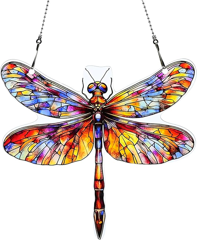 Dragonfly Ornaments Colorful Window Hanging Decorations Home Wall Decor for Indoor Outdoor