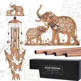 Elephant Wind Chimes for Outside - Metal Windchimes Outdoors Decor Garden Patio Backyard Home Art Hanging Waterproof Elephants Ornament Christmas Birthday Gift for Women Mom Grandma Sister