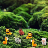 50 Pcs Miniature Resin Animal Figurines Set (1.2") - Elephant, Lion, Giraffe, Horse, Cow for Fairy Garden, Terrarium, DIY Crafts & Miniature World