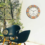 OCEST 13 Inch Indoor Outdoor Clock Waterproof with Thermometer, Weather-Resistant Non-Ticking Battery Operated Decor Clock for Patio, Pool, Lanai, Fence, Porch, Garden (Yellow)