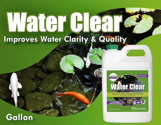 Pondworx Water Clear - Concentrated Formulation Improves Water Clarity and Quality, Helps Clear Cloudy Water, Safe for Fish, Pets, and Plant - 1 Gallon