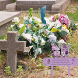 Rngmsi Grave Decorations for Cemetery Memorial, Metal Memorial Garden Stakes for Loss of Mother Father Loved Ones, Purple Plaques Markers for Cemetery Humans Outdoor Yard