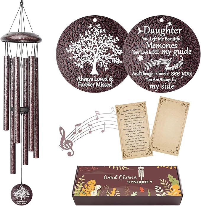 Memorial Gifts for Loss of Daughter, 25''Memorial Wind Chimes of Sympathy Gifts for Loss of Daughter,Bereavement, Condolence, Remembrance Gifts,Windchimes in Memory