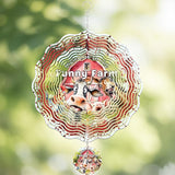 Metal Wind Spinners Outdoor - 3D Stainless Steel Funny Farm Hanging Decor 12 Inch Kinetic Spinning Wind Spinner for Garden Patio Porch Indoor Home Birthday Gifts for Women Mom Grandma Wife