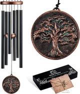Wind Chimes for Outside, Vintage Tree of Life Deep Tone Wind Chime Outdoor Clearance, Memorial/Festivals/Birthday Gift for Mom Dad Women Grandma, Garden Porch Patio Decor (34" Tree of Life)