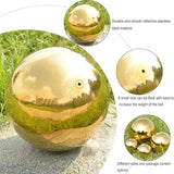 Nerien Gazing Ball, 2 Inch Stainless Steel Garden Mirror Globe, Polished Ornament Sphere, Hollow Floating Reflective Hemisphere, for Home Outdoor Pond Housewarming Swimming Decoration, Gold, 5pcs