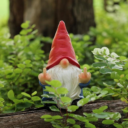 Middle Finger Gnome Mini 5.1in,Double Bird Gnome - Naughty Funny Outdoor Decoration for Yard Patio Lawn Ornament and Home Decor,Fairy Garden