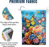 Summer Garden Flags 12x18 Double Sided Spring Butterfly Garden Flag Flower Welcome Flags for Outside Floral Yard Flags Outdoor Front Porch Decor