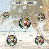 Stained Glass Window Hanging Jesus Cute Angel Large 15" - White Angel Suncatcher Door Garden Sun Catcher Home Decor Birthday Christmas for Mom Men Woman Nana Friend Girl